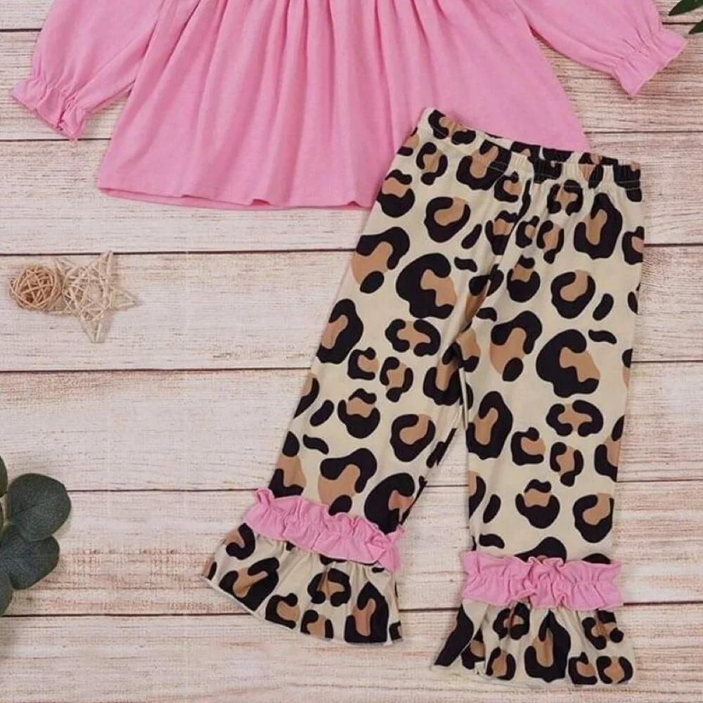 Pink Princess Mouse & Leopard Ruffle Pants Set - Picture 3 of 3